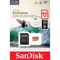 Miniatyr av produktbild för SanDisk Extreme 64 GB MicroSDXC UHS-I Klass 10
