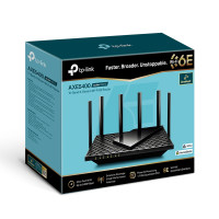 Produktbild för TP-Link Archer AXE75 trådlös router Gigabit Ethernet Triband (2,4 GHz/5 GHz/6 GHz) Svart