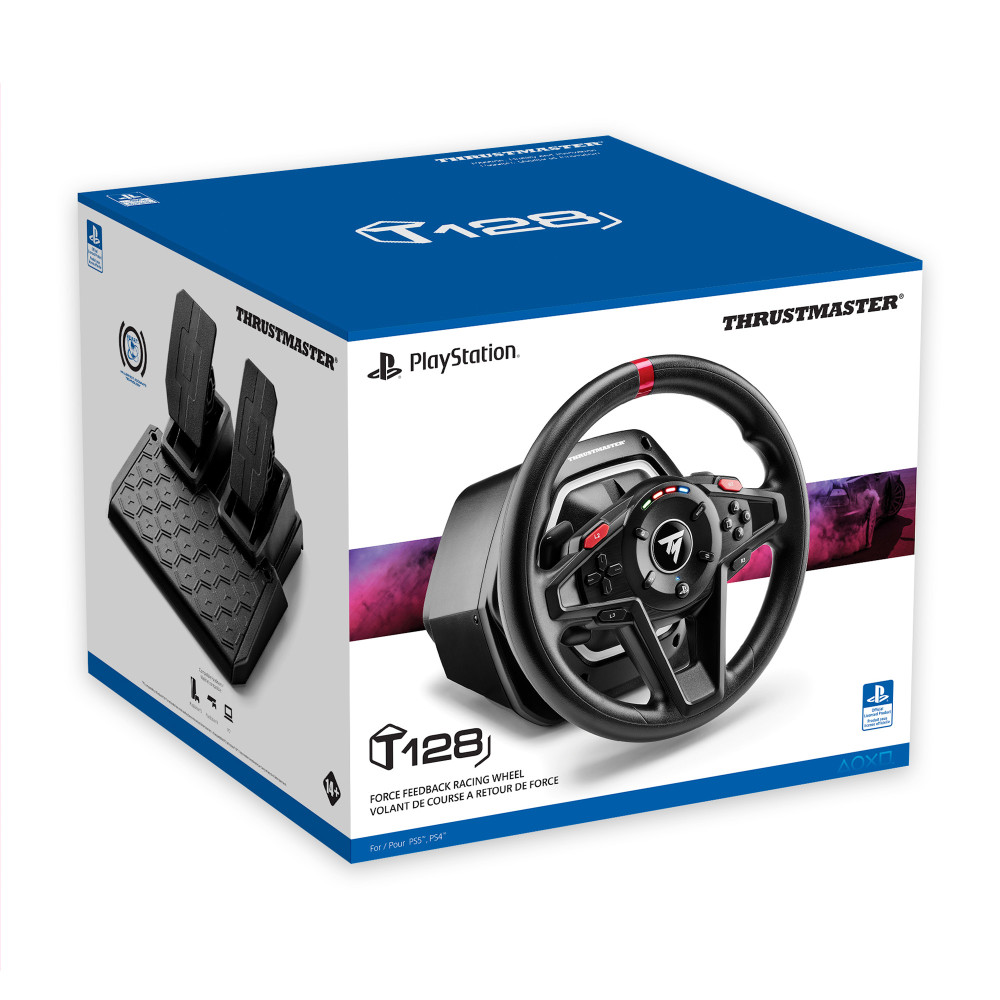 Produktbild för Thrustmaster T128 Svart USB Ratt + Pedaler Analog PC, PlayStation 4, PlayStation 5