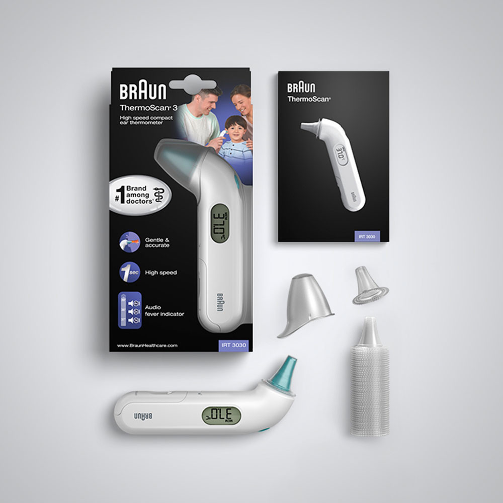Produktbild för Braun ThermoScan 3 Kontakt Vit Öra