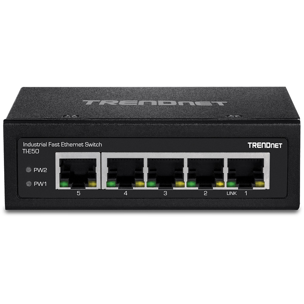 Produktbild för Trendnet TI-E50 nätverksswitchar Ohanterad Fast Ethernet (10/100) Svart