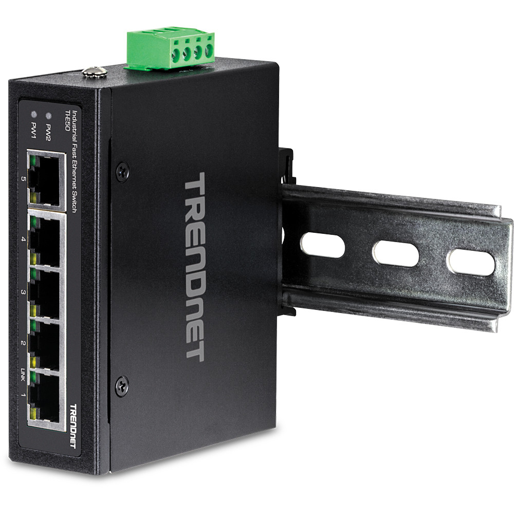 Produktbild för Trendnet TI-E50 nätverksswitchar Ohanterad Fast Ethernet (10/100) Svart