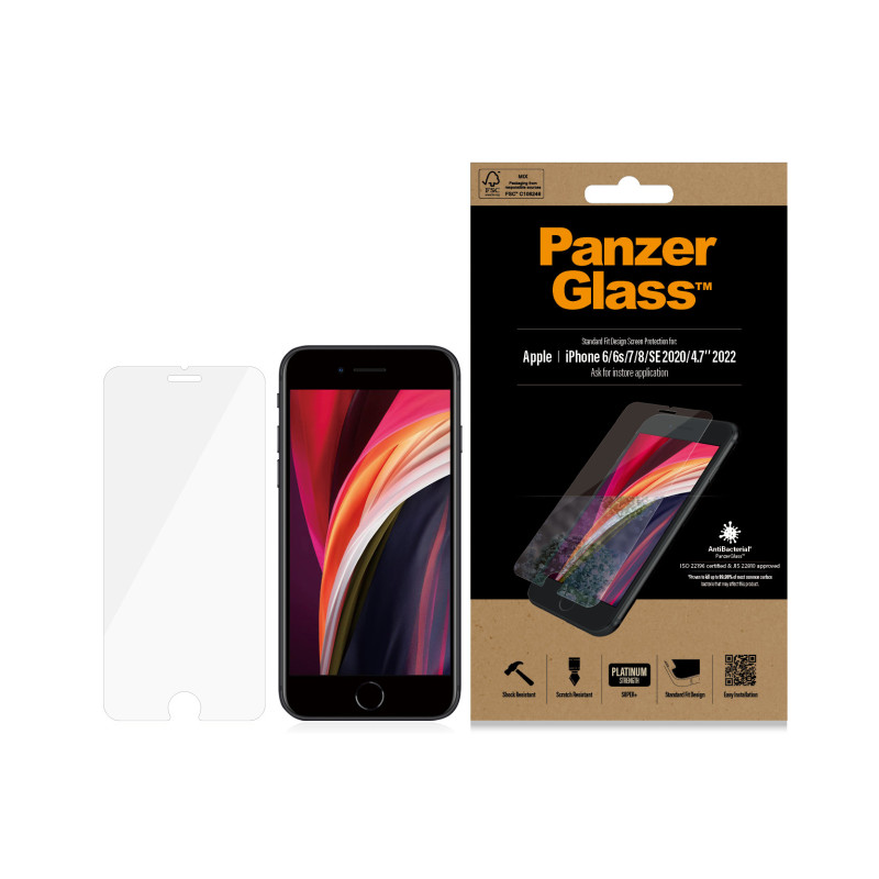 Produktbild för PanzerGlass 2684 skärm- och baksidesskydd till mobiltelefon Genomskinligt skärmskydd Apple 1 styck