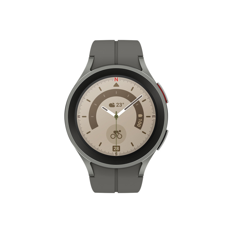 Produktbild för Samsung Galaxy Watch5 Pro 3,56 cm (1.4") OLED 45 mm Digital 450 x 450 pixlar Pekskärm Titan Wi-Fi GPS