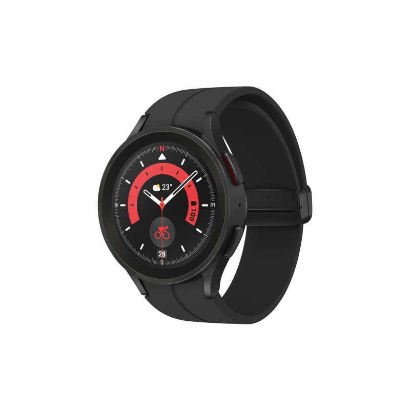 Produktbild för Samsung Galaxy Watch5 Pro 3,56 cm (1.4") OLED 45 mm Digital 450 x 450 pixlar Pekskärm 4G Svart Wi-Fi GPS