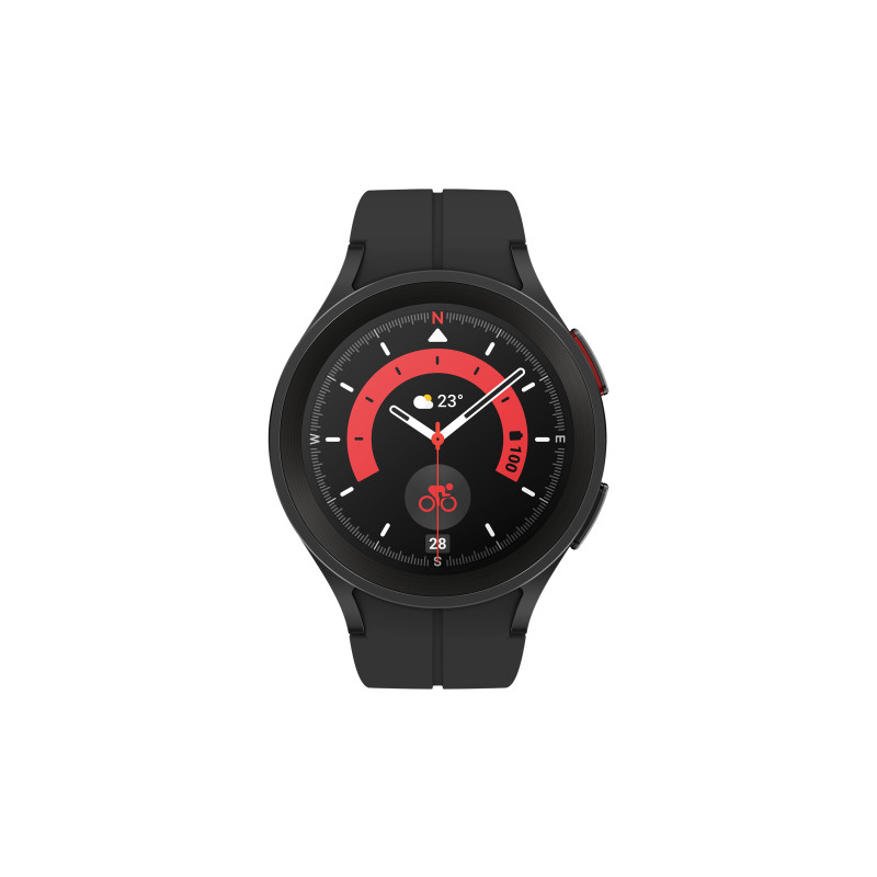 Produktbild för Samsung Galaxy Watch5 Pro 3,56 cm (1.4") OLED 45 mm Digital 450 x 450 pixlar Pekskärm 4G Svart Wi-Fi GPS