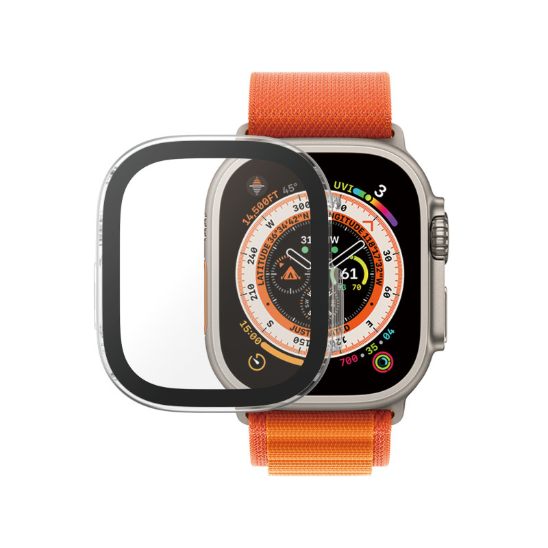 Produktbild för PanzerGlass Full Protection Apple Watch NEW 8 49mm Transparent Härdat glas, Polyetentereftalat (PET)