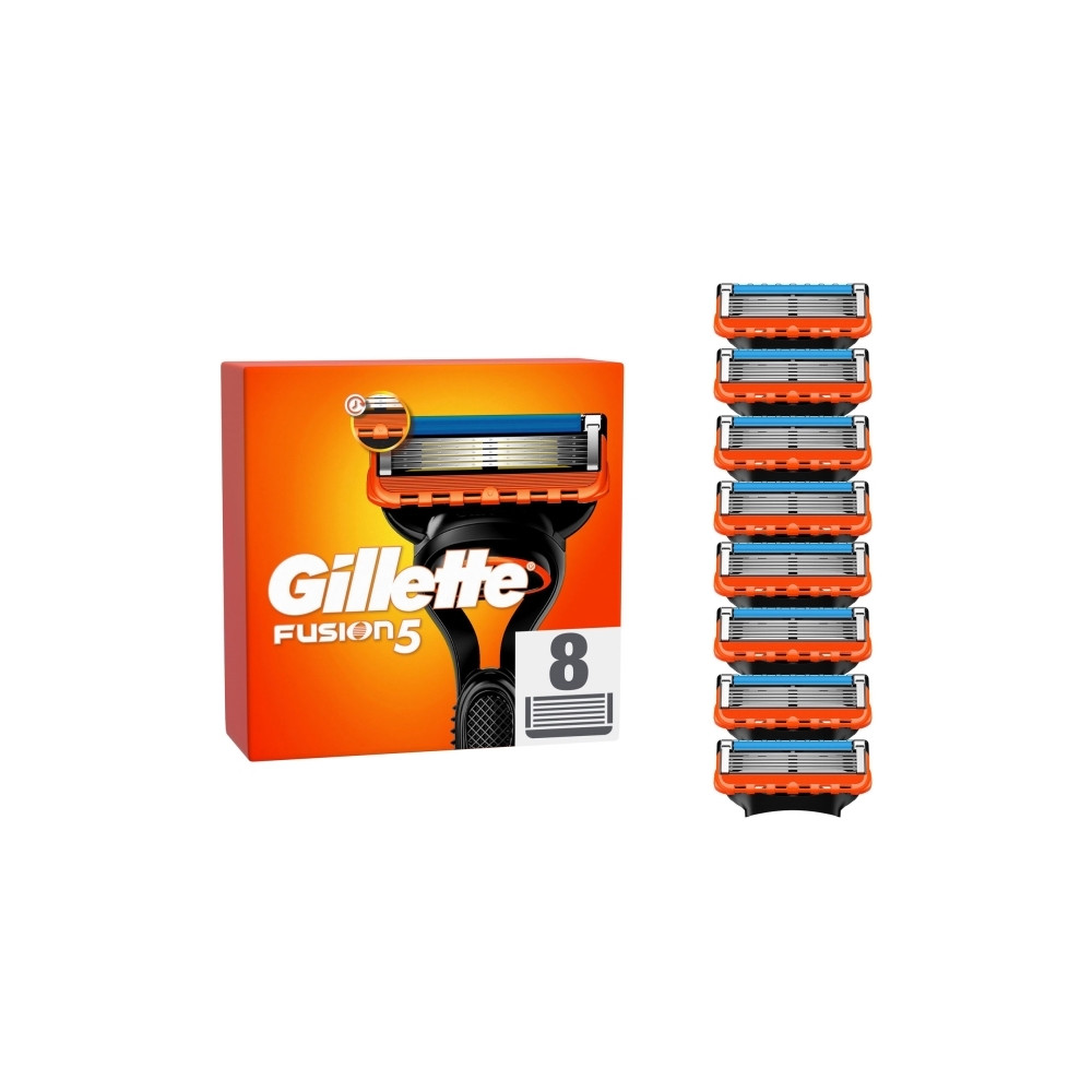 Produktbild för Gillette Fusion påfyllnadsrakblad (paket om 8)