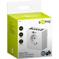 Produktbild för Goobay 93256 elektriska tidtagarur Vit Daglig timer/veckotimer