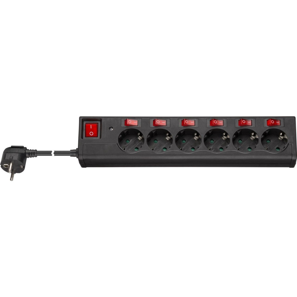 Produktbild för Goobay 72567 överspänningsskydd Svart 6 AC-utgångar 230 V 1,5 m