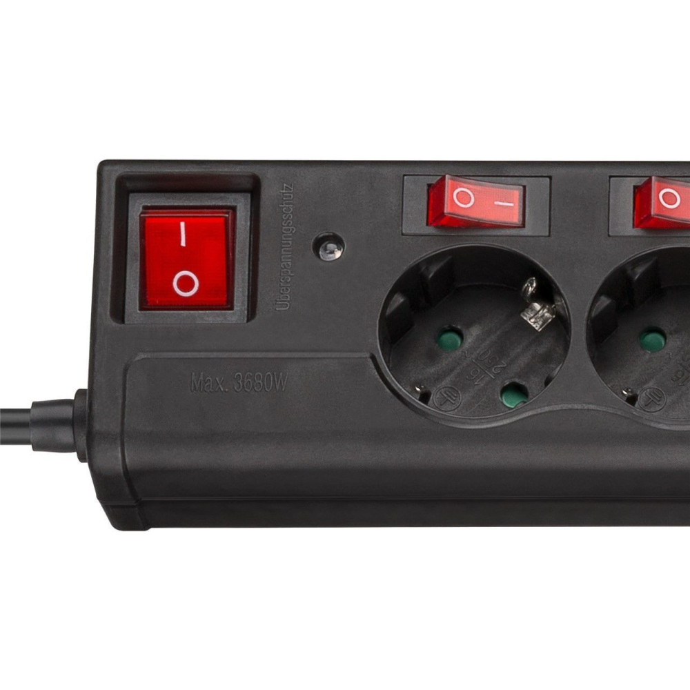 Produktbild för Goobay 72567 överspänningsskydd Svart 6 AC-utgångar 230 V 1,5 m