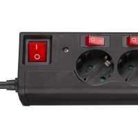 Produktbild för Goobay 72567 överspänningsskydd Svart 6 AC-utgångar 230 V 1,5 m
