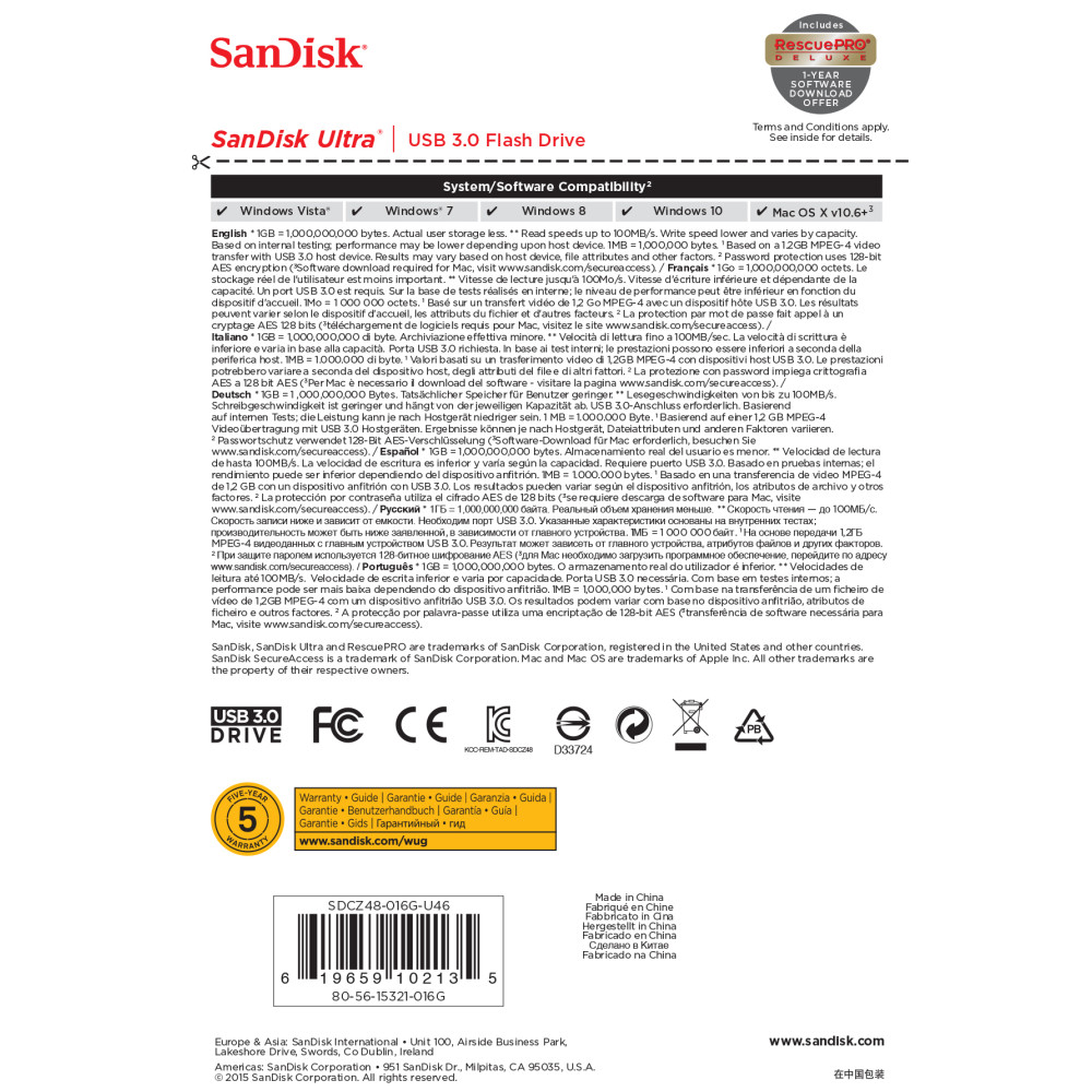 Produktbild för SanDisk Ultra USB-sticka 16 GB USB Type-A 3.2 Gen 1 (3.1 Gen 1) Svart
