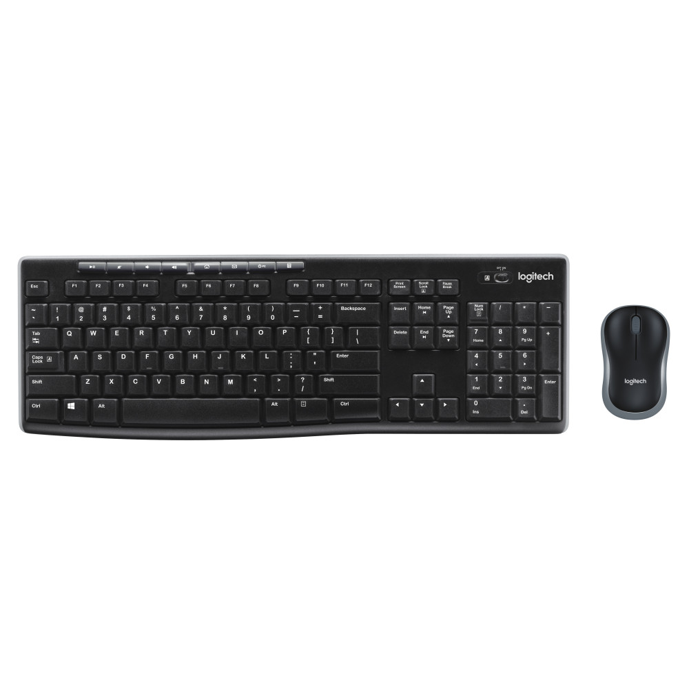 Produktbild för Logitech Wireless Combo MK270 tangentbord Mus inkluderad RF Trådlös QWERTY Nordic Svart