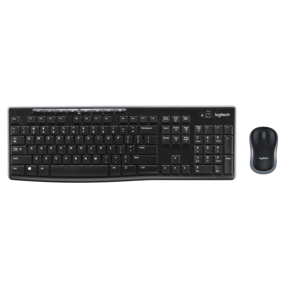 Produktbild för Logitech Wireless Combo MK270 tangentbord Mus inkluderad RF Trådlös QWERTY Nordic Svart