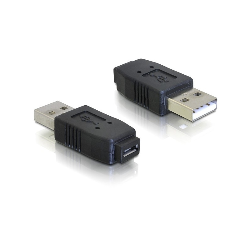 Produktbild för DeLOCK Adapter USB micro-A+B female to USB2.0-A male USB 2.0 A Svart