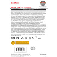 Produktbild för SanDisk Ultra USB-sticka 128 GB USB Type-A 3.0 Svart