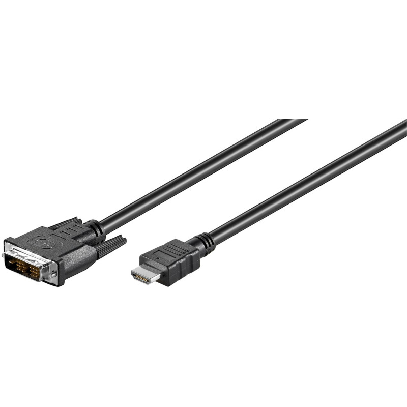 Produktbild för Goobay 50580 videokabeladapter 2 m HDMI DVI-D Svart