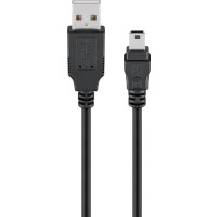 Produktbild för Goobay 93228 USB-kablar 0,15 m USB 2.0 USB A Mini-USB B Svart