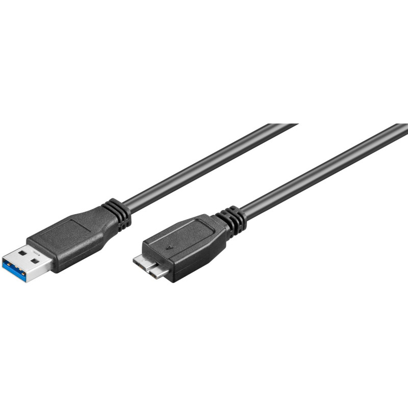 Produktbild för Goobay 95027 USB-kablar 3 m USB A Micro-USB B Svart