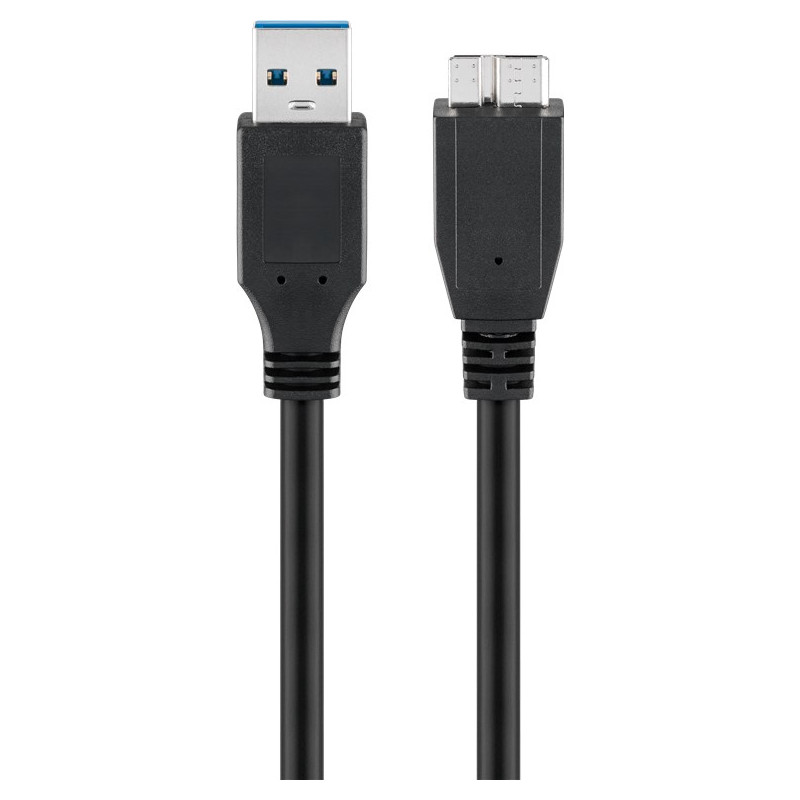 Produktbild för Goobay 95734 USB-kablar 0,5 m USB 3.2 Gen 1 (3.1 Gen 1) USB A Micro-USB B Svart