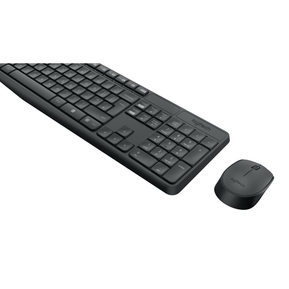 Produktbild för Logitech MK235 tangentbord Mus inkluderad USB QWERTY Nordic Grå