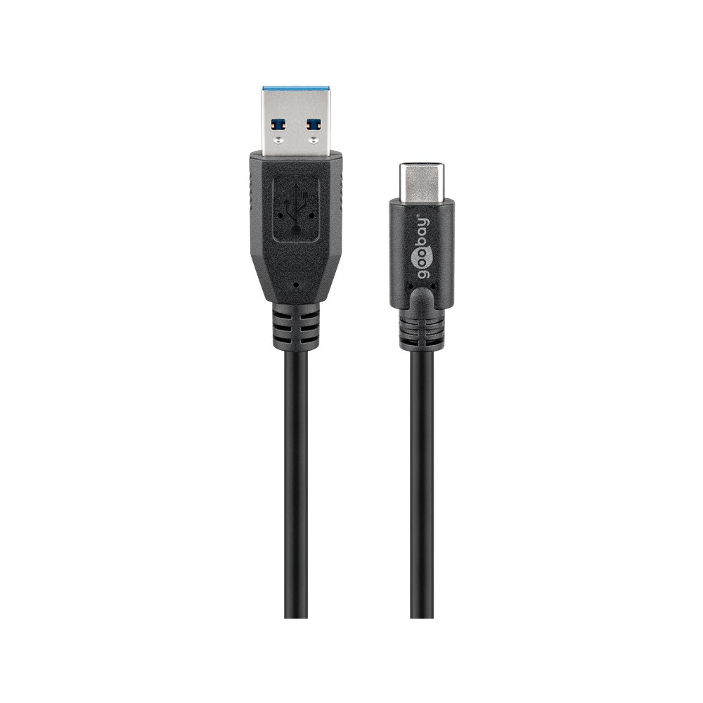 Produktbild för Goobay 71221 USB-kablar 2 m USB 3.2 Gen 1 (3.1 Gen 1) USB A USB C Svart