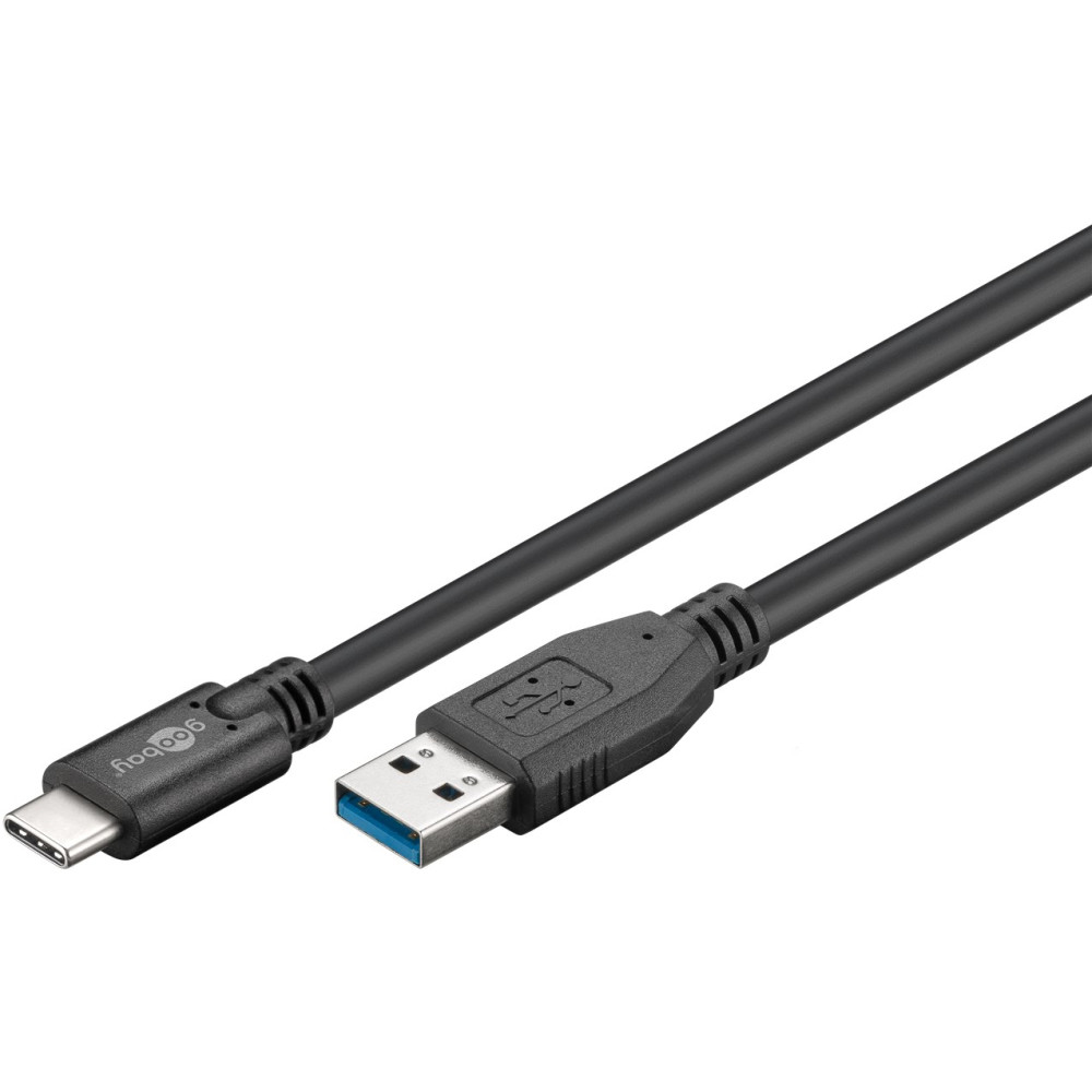 Produktbild för Goobay 71221 USB-kablar 2 m USB 3.2 Gen 1 (3.1 Gen 1) USB A USB C Svart