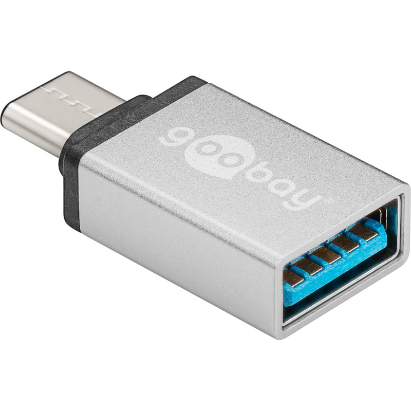 Produktbild för Goobay 56620 kabelomvandlare (hane/hona) USB C USB A Silver