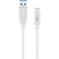 Miniatyr av produktbild för Goobay 67188 USB-kablar 1 m USB 3.2 Gen 1 (3.1 Gen 1) USB C USB A Vit
