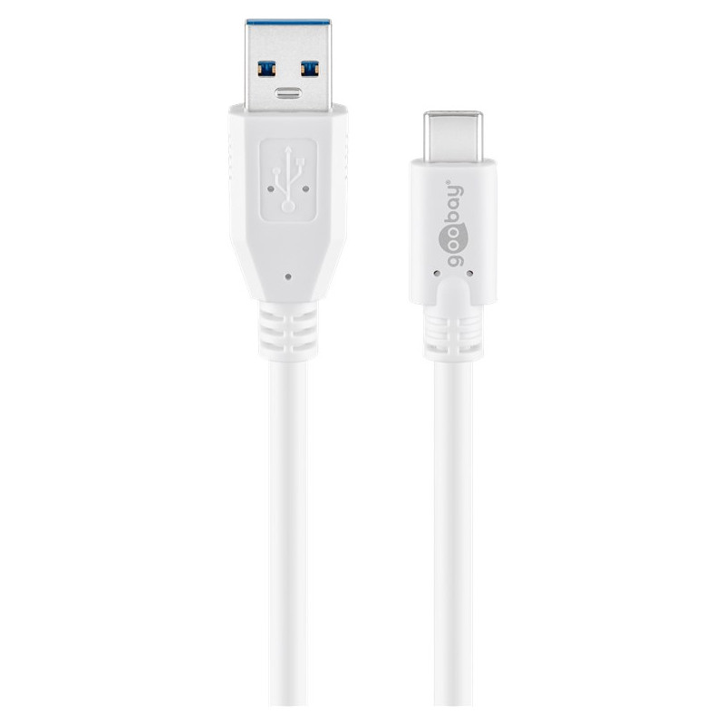 Produktbild för Goobay 67188 USB-kablar 1 m USB 3.2 Gen 1 (3.1 Gen 1) USB C USB A Vit