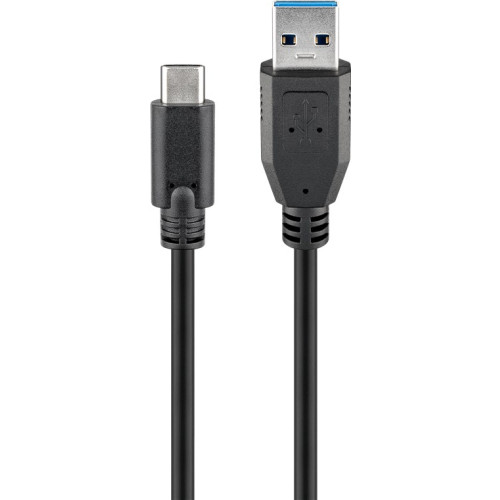 Goobay Goobay 44712 USB-kablar 1 m USB 3.2 Gen 1 (3.1 Gen 1) USB A USB C Svart