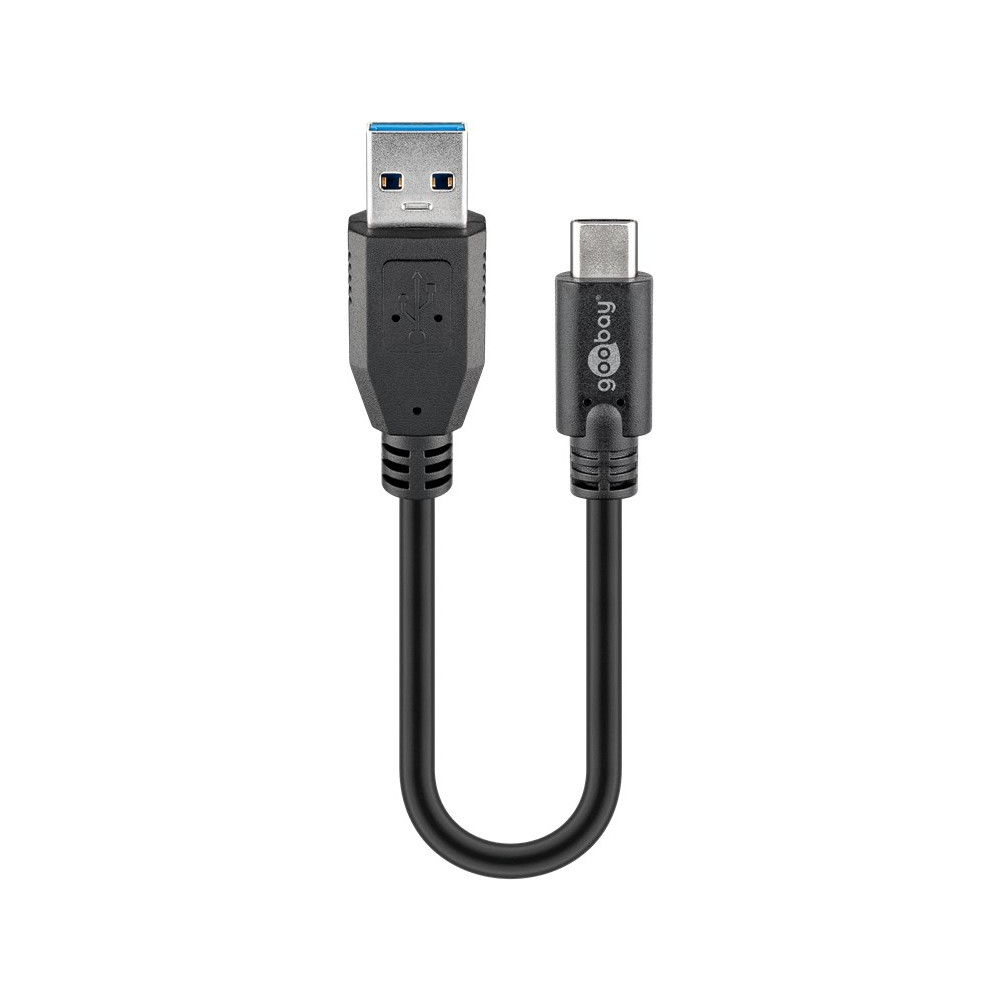 Produktbild för Goobay 45247 USB-kablar 0,15 m USB 3.2 Gen 1 (3.1 Gen 1) USB A USB C Svart