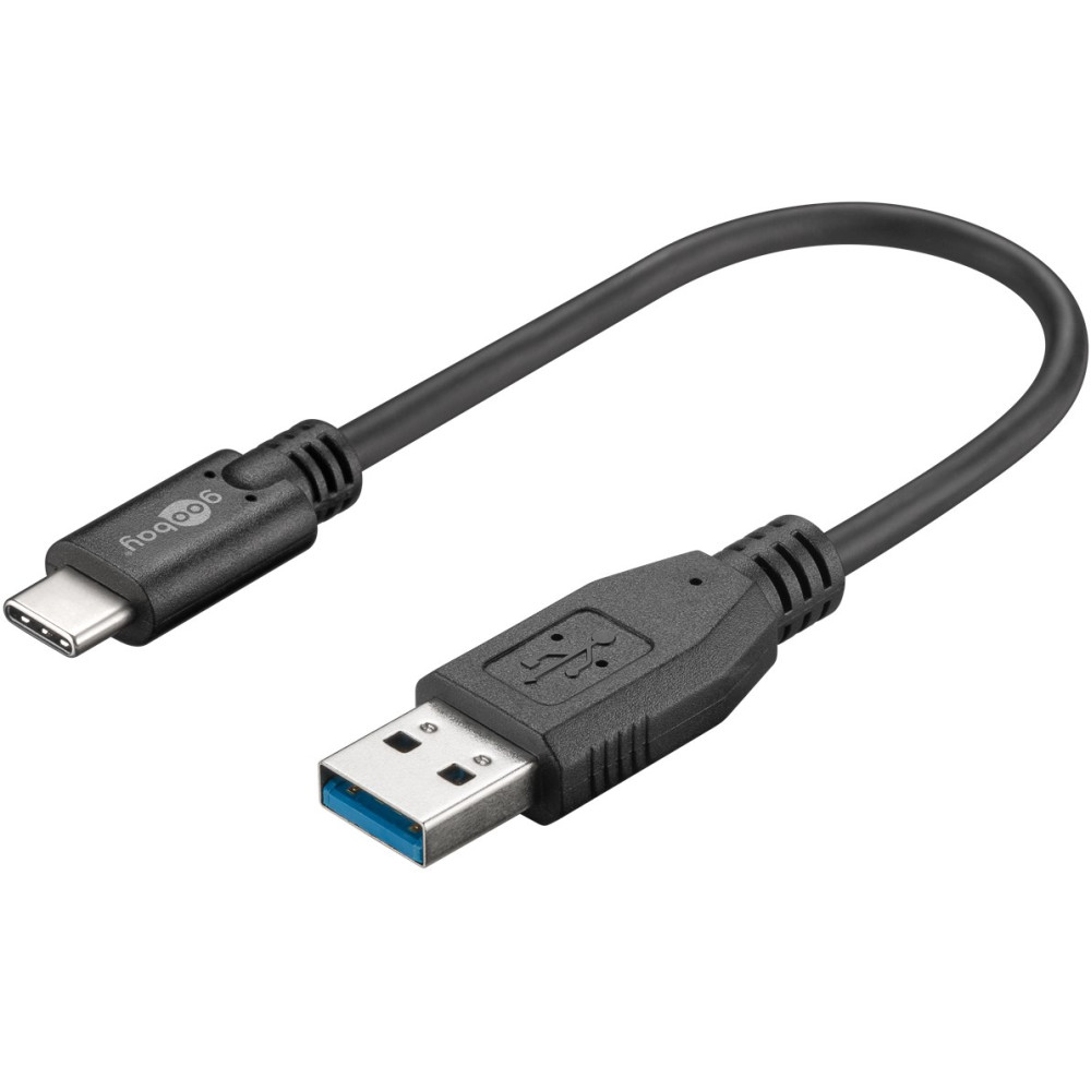 Produktbild för Goobay 45247 USB-kablar 0,15 m USB 3.2 Gen 1 (3.1 Gen 1) USB A USB C Svart