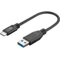 Produktbild för Goobay 45247 USB-kablar 0,15 m USB 3.2 Gen 1 (3.1 Gen 1) USB A USB C Svart