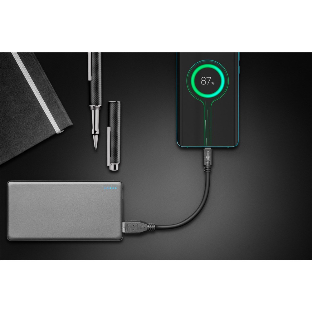 Produktbild för Goobay 45247 USB-kablar 0,15 m USB 3.2 Gen 1 (3.1 Gen 1) USB A USB C Svart