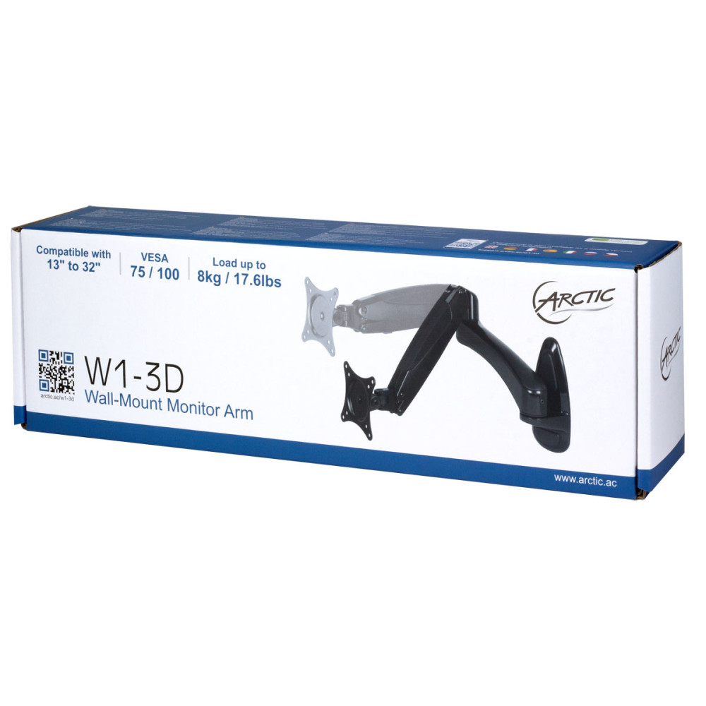 Produktbild för ARCTIC W1-3D 81,3 cm (32") Svart Vägg