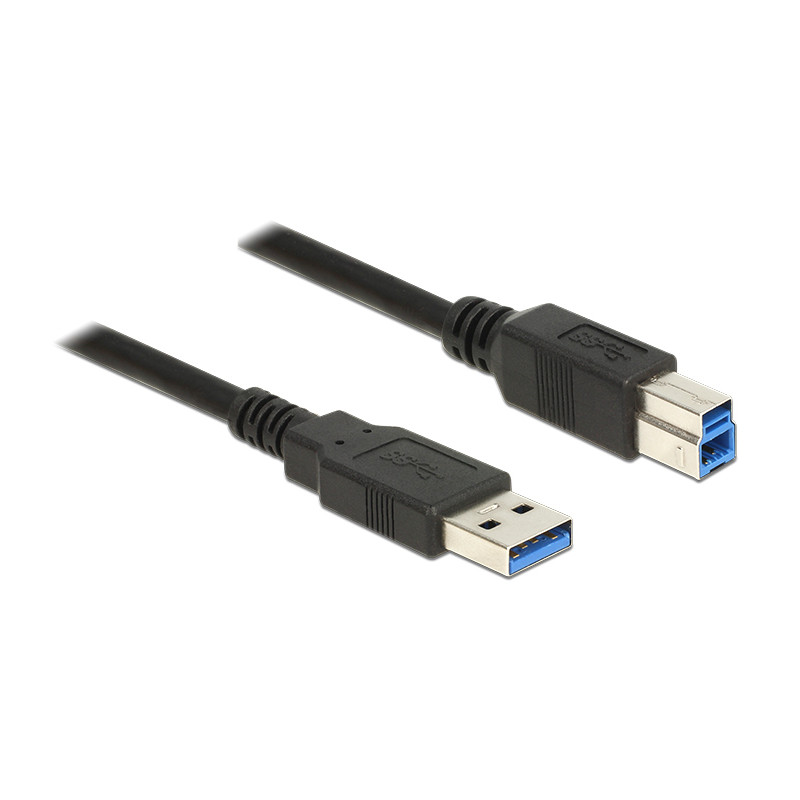Produktbild för DeLOCK 85070 USB-kablar 5 m USB 3.2 Gen 1 (3.1 Gen 1) USB A USB B Svart