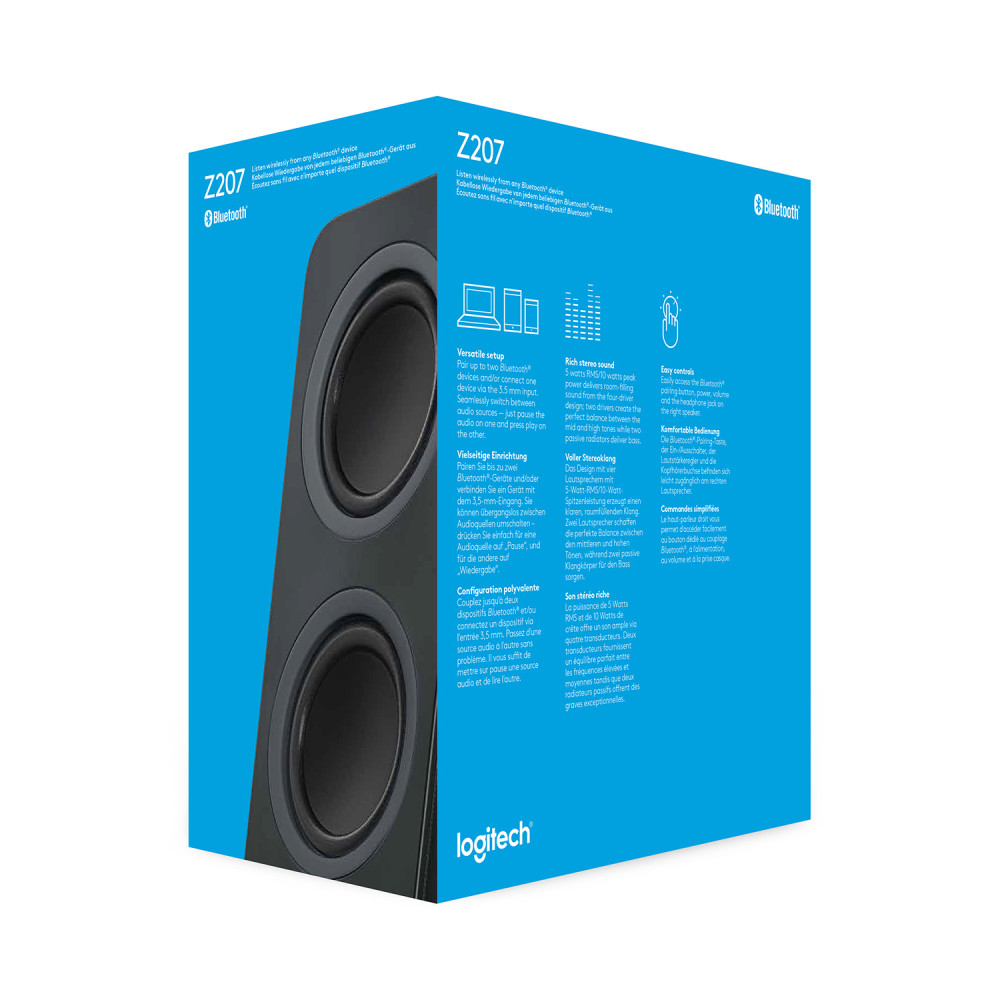 Produktbild för Logitech Z207 högtalare Svart Kabel & Trådlös 5 W