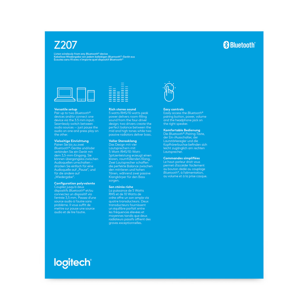 Produktbild för Logitech Z207 högtalare Svart Kabel & Trådlös 5 W