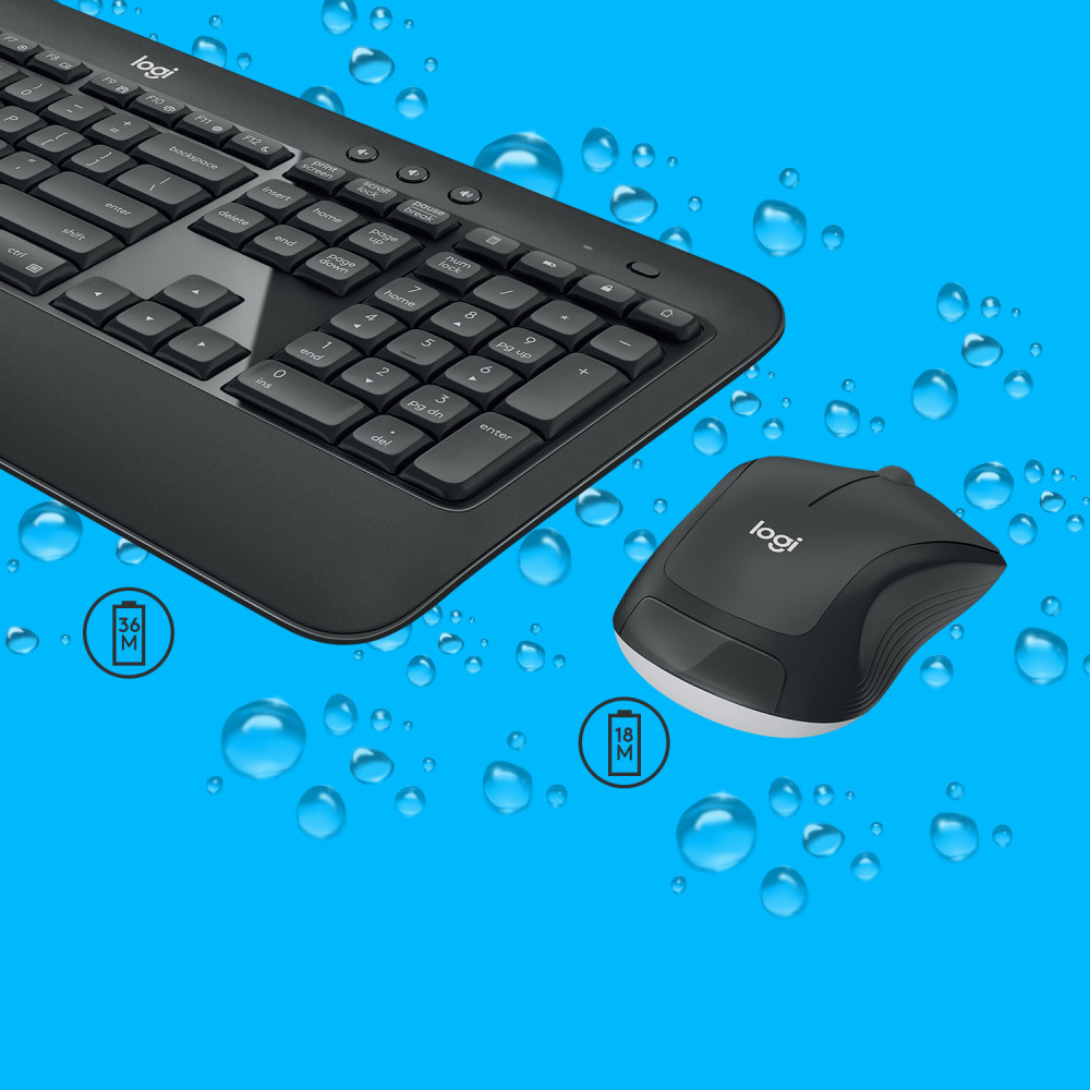 Produktbild för Logitech Advanced MK540 tangentbord Mus inkluderad USB QWERTY Holländsk Svart, Vit