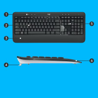 Produktbild för Logitech Advanced MK540 tangentbord Mus inkluderad USB QWERTY Holländsk Svart, Vit