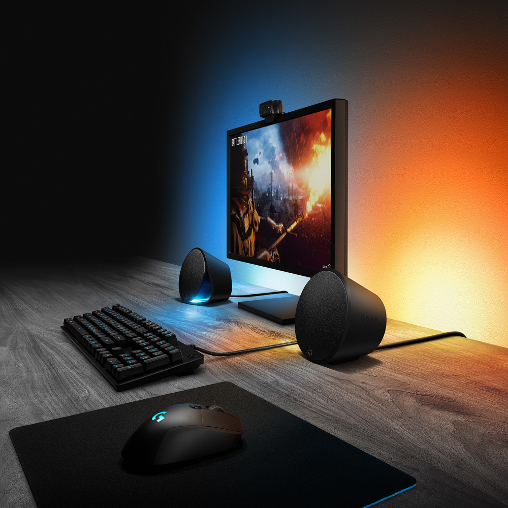Produktbild för Logitech G G560 LIGHTSYNC PC Gaming Speakers mikrofonset 120 W PC / bärbar dator Svart 2.1 kanaler 30 W Bluetooth