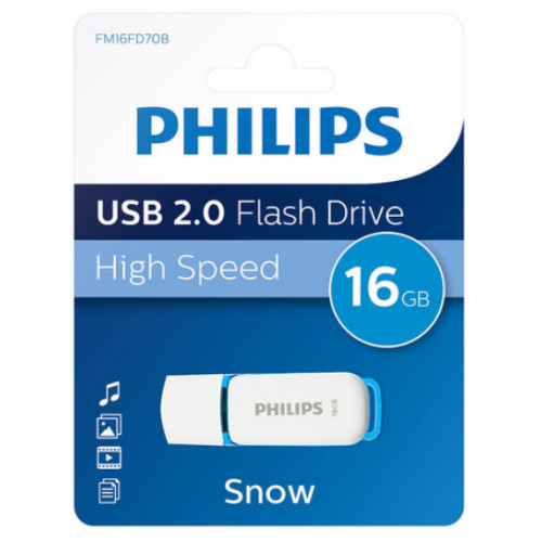 Philips Philips FM16FD70B USB-sticka 16 GB USB Type-A 2.0 Blå, Vit