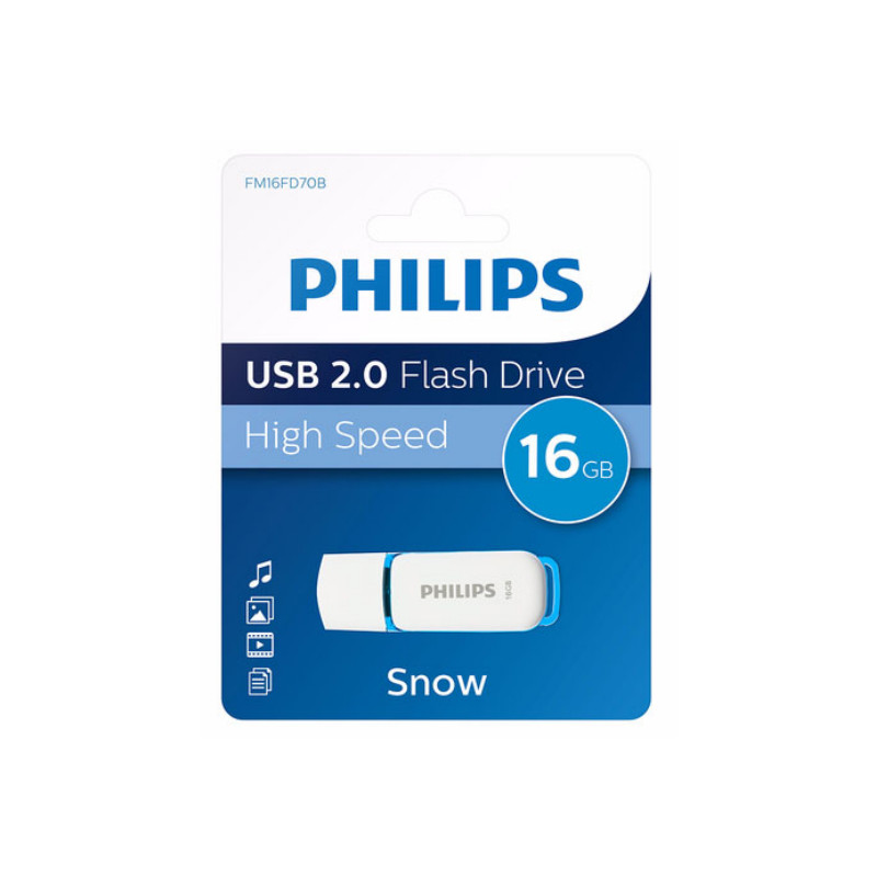 Produktbild för Philips FM16FD70B USB-sticka 16 GB USB Type-A 2.0 Blå, Vit