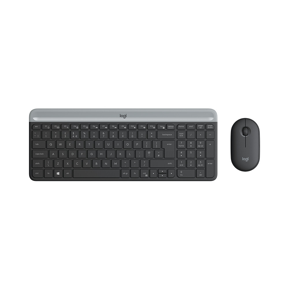 Produktbild för Logitech MK470 tangentbord Mus inkluderad RF Trådlös QWERTY Nordic grafit