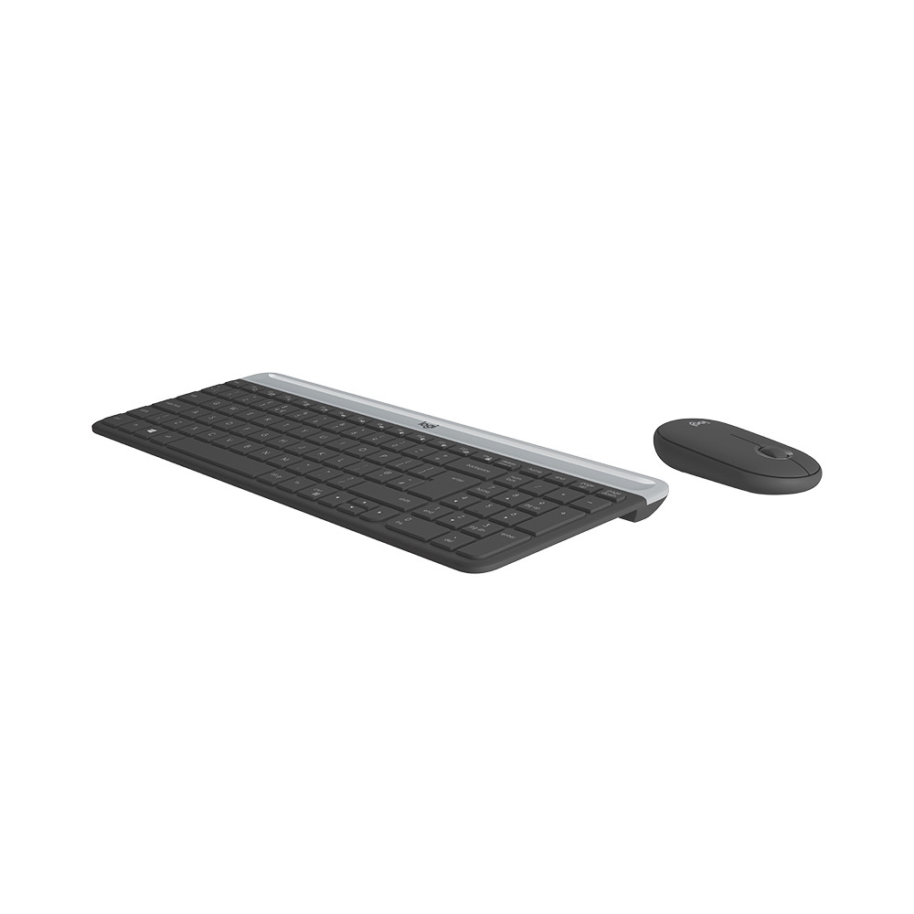 Produktbild för Logitech MK470 tangentbord Mus inkluderad RF Trådlös QWERTY Nordic grafit