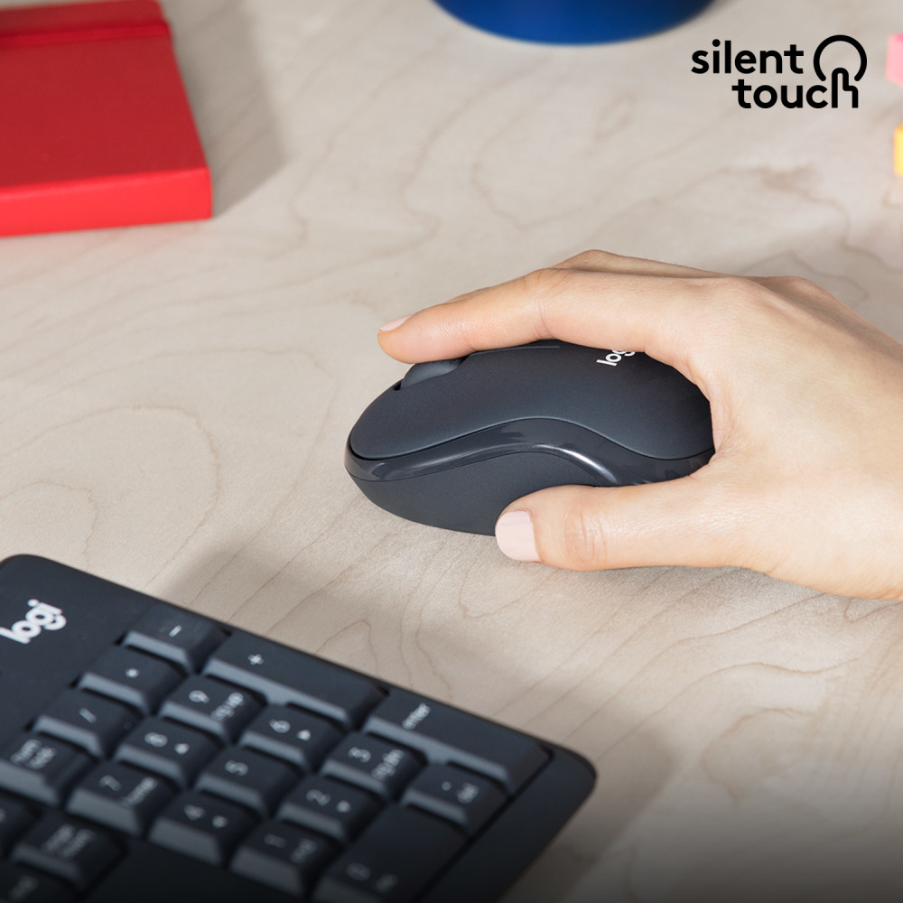 Produktbild för Logitech MK295 Silent Wireless Combo tangentbord Mus inkluderad USB QWERTY Amerikanskt internationellt grafit