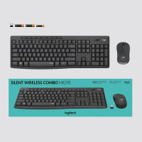 Produktbild för Logitech MK295 Silent Wireless Combo tangentbord Mus inkluderad USB QWERTY Amerikanskt internationellt grafit