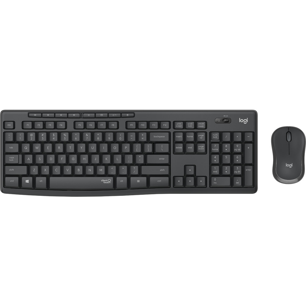 Produktbild för Logitech MK295 Silent Wireless Combo tangentbord Mus inkluderad USB QWERTY Nordic grafit